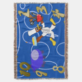 Schattigee chef-kok Ducky Kazoo Blue Circles Deken (Voorkant Verticaal)