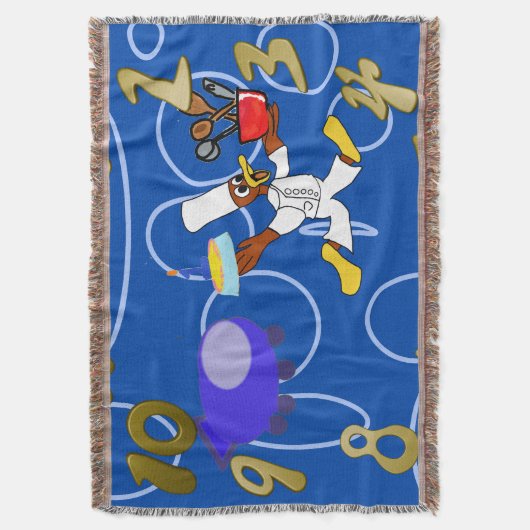 Schattigee chef-kok Ducky Kazoo Blue Circles Deken (Voorkant Verticaal)