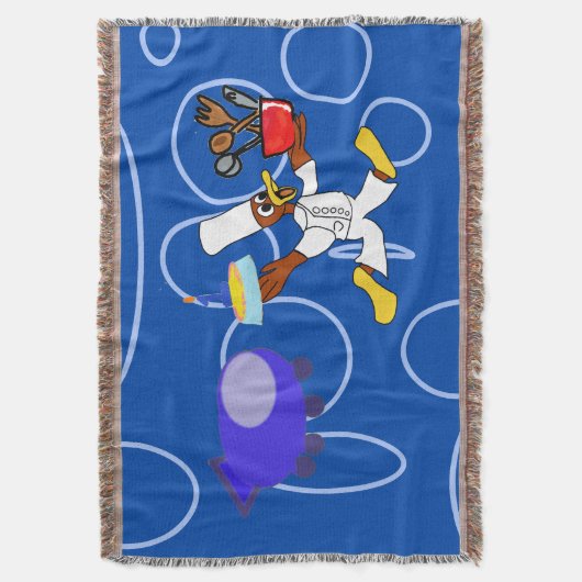 Schattigee chef-kok Ducky Kazoo Blue Circles Deken (Voorkant Verticaal)