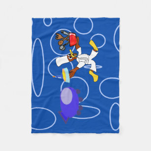 Schattigee chef-kok Ducky Kazoo Blue Circles Fleece Deken