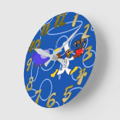 Schattigee chef-kok Ducky Kazoo Blue Circles Ronde Klok (Hoek)