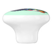 Schattigee chef-kok keuken vogel pauw keramische knop (Zijkant)