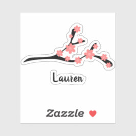 Schattigee Cherry Blossom Branch Drawing Custom Na Sticker