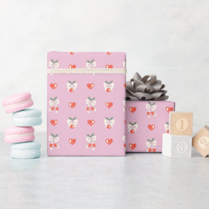 Schattigee Cherry & Bow Print Wrapping Paper Roll Cadeaupapier