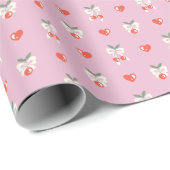 Schattigee Cherry & Bow Print Wrapping Paper Roll Cadeaupapier (Rol Hoek)