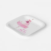 Schattigee Cherry Champagne Brunch Bubbly Baby sho Papieren Bordje (Gebogen)