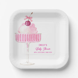 Schattigee Cherry Champagne Brunch Bubbly Baby sho Papieren Bordje