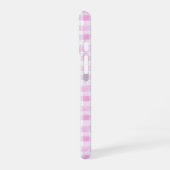 Schattigee Cherry Coquette Bow Pink Gingham iPhone 16 Hoesje (Linkerkant)