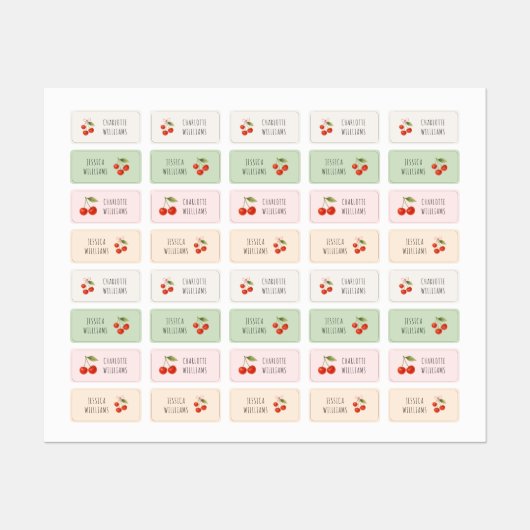 Schattigee Cherry Coquette Terug naar School Kledi Labels (Vel)