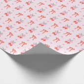 Schattigee Cherry Heart & Bow Print Wrapping Paper Cadeaupapier (Hoek)