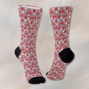 Schattigee Cherry Pattern Crew Sokken