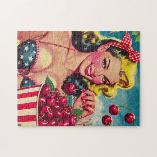 Schattigee Cherry Pin-up Legpuzzel (Horizontaal)