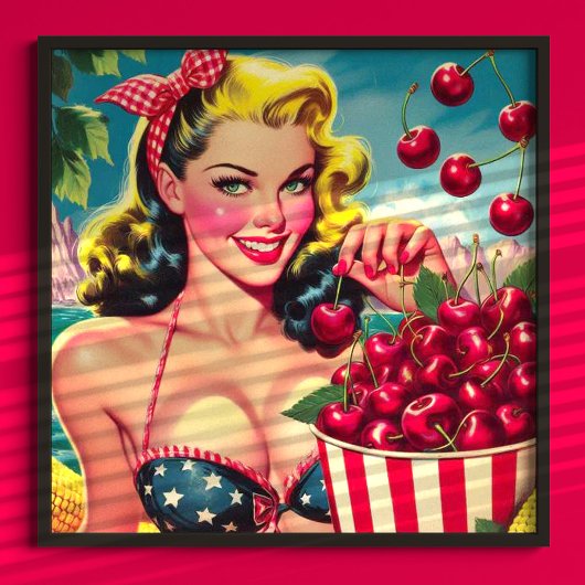 Schattigee Cherry Pin-up Poster