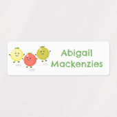 Schattigee cherrytomaatjes cartoon gepersonaliseer labels (Design 1)