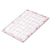 Schattigee Cheshire Cat Floral Roze Maandplanner Notitieblok (Schuin)