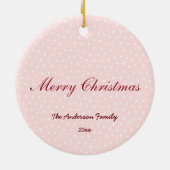 Schattigee Cheshire Kat Bloemenkrans Roze Kerst Keramisch Ornament (Achterkant)