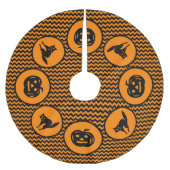 Schattigee chevron Halloween Kerstboom Rok (Voorkant)