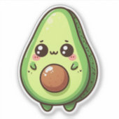 Schattigee Chibi Avocado Sticker (Voorkant)