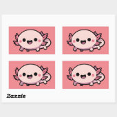 Schattigee Chibi Axolotl Rechthoekige Sticker (Vel)