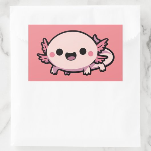 Schattigee Chibi Axolotl Rechthoekige Sticker (Tas)
