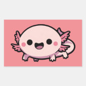Schattigee Chibi Axolotl Rechthoekige Sticker (Voorkant)