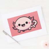 Schattigee Chibi Axolotl Rechthoekige Sticker (Envelop)
