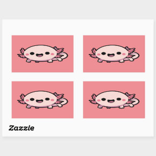 Schattigee Chibi Axolotl Rechthoekige Sticker