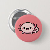 Schattigee Chibi Axolotl Ronde Button 5,7 Cm (Voorkant /achterkant)
