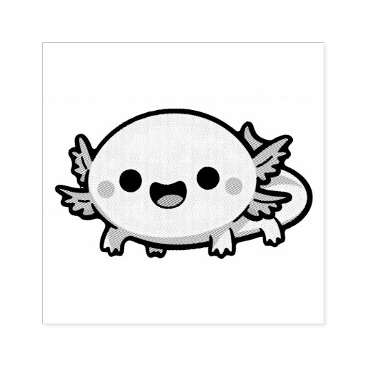 Schattigee Chibi Axolotl Rubberstempel (Afrduk)