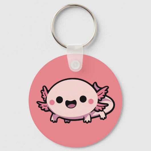 Schattigee Chibi Axolotl Sleutelhanger (Voorkant)