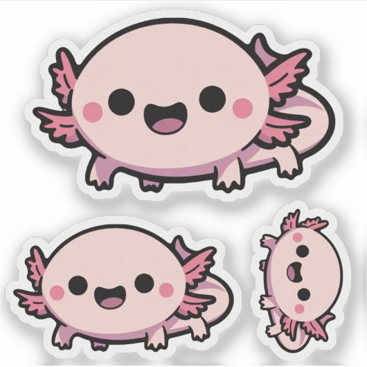 Schattigee Chibi Axolotl Sticker (Voorkant)