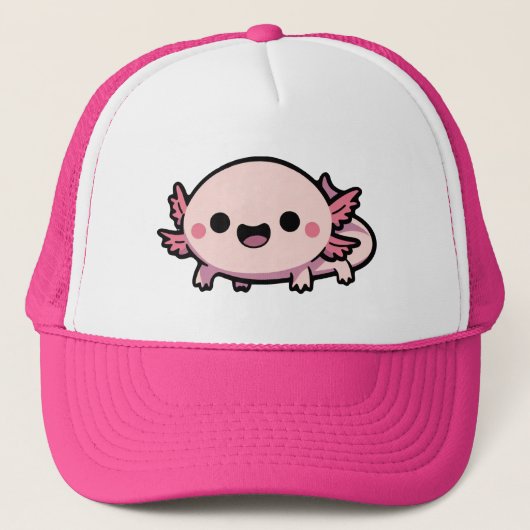 Schattigee Chibi Axolotl Trucker Pet (Voorkant)