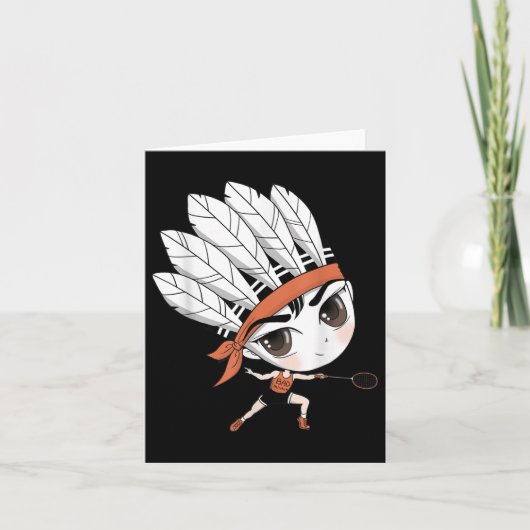 Schattigee Chibi Badminton Birdie Manga Cartoon Kaart (Voorkant)