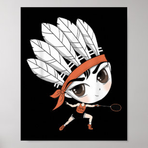 Schattigee Chibi Badminton Birdie Manga Cartoon Poster