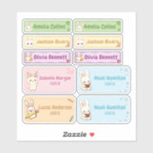 Schattigee Chibi Bunny Naam Labels voor Kinderen (Vel)