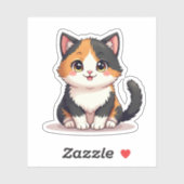 Schattigee Chibi Calico Cat – Pastel Sticker (Vel)