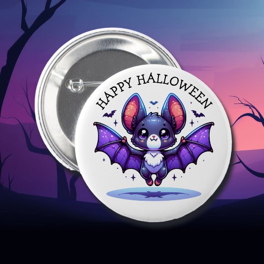 Schattigee Chibi Cartoon Bat Halloween Ronde Button 5,7 Cm