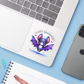 Schattigee Chibi Cartoon Bat Halloween Sticker (Laptop met iPhone)