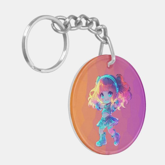 Schattigee Chibi Dancing 2 Sleutelhanger (Voorkant Links)