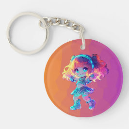 Schattigee Chibi Dancing 2 Sleutelhanger