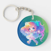 Schattigee Chibi dansen 1 Sleutelhanger (Voorkant)