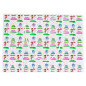 Schattigee Chibi Girl Verjaardag Golfen Thema Verj Groot Cadeauzakje (Achterkant)