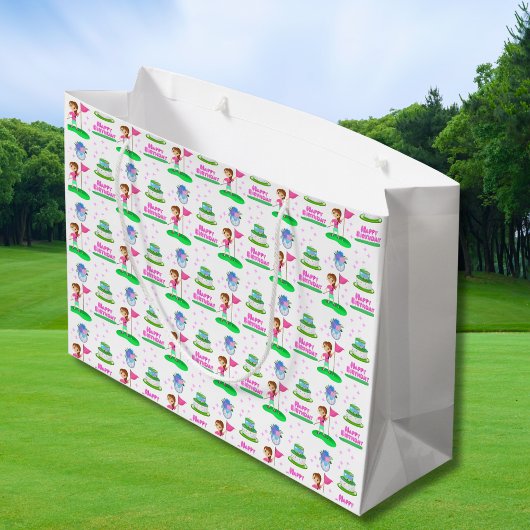 Schattigee Chibi Girl Verjaardag Golfen Thema Verj Groot Cadeauzakje