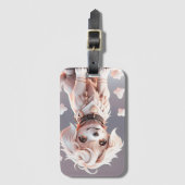 Schattigee Chibi Golden Retriever Puppy Bagagelabel (Voorkant (verticaal))