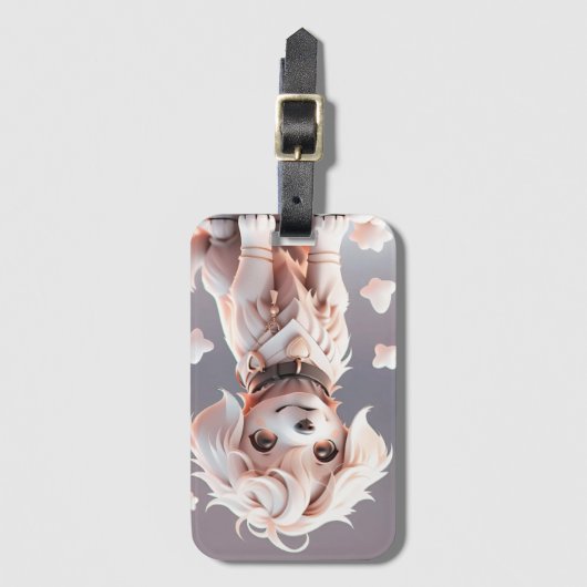 Schattigee Chibi Golden Retriever Puppy Bagagelabel (Voorkant (verticaal))