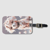 Schattigee Chibi Golden Retriever Puppy Bagagelabel (Voorkant (horizontaal))