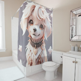 Schattigee Chibi Golden Retriever Puppy Douchegordijn