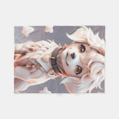 Schattigee Chibi Golden Retriever Puppy Fleece Deken (Voorkant (Horizontaal))