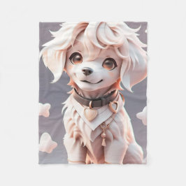 Schattigee Chibi Golden Retriever Puppy Fleece Deken