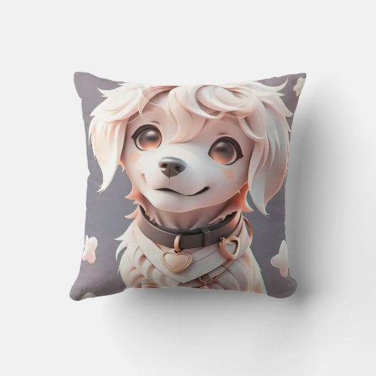 Schattigee Chibi Golden Retriever Puppy Kussen (Achterkant)